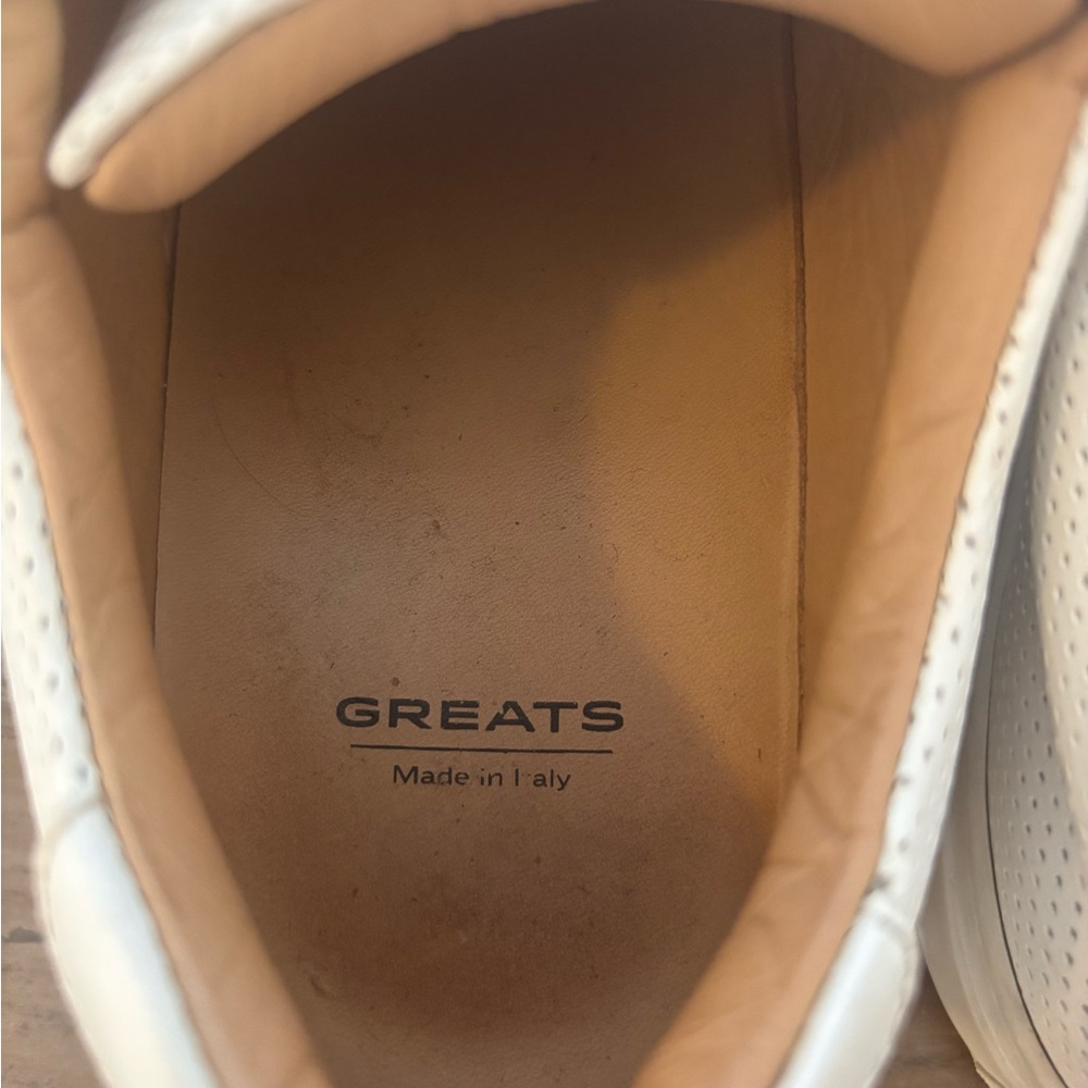 Women’s Greats White Perforated Lace-Up Sneakers - Picture 10 of 12